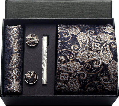 100% Silk Necktie Paisley Floral Mens Tie.