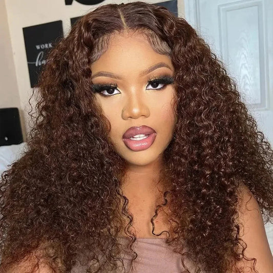 Dark Brown Bob Wigs Water Wave 200% Density - BLAKESTORE-NG