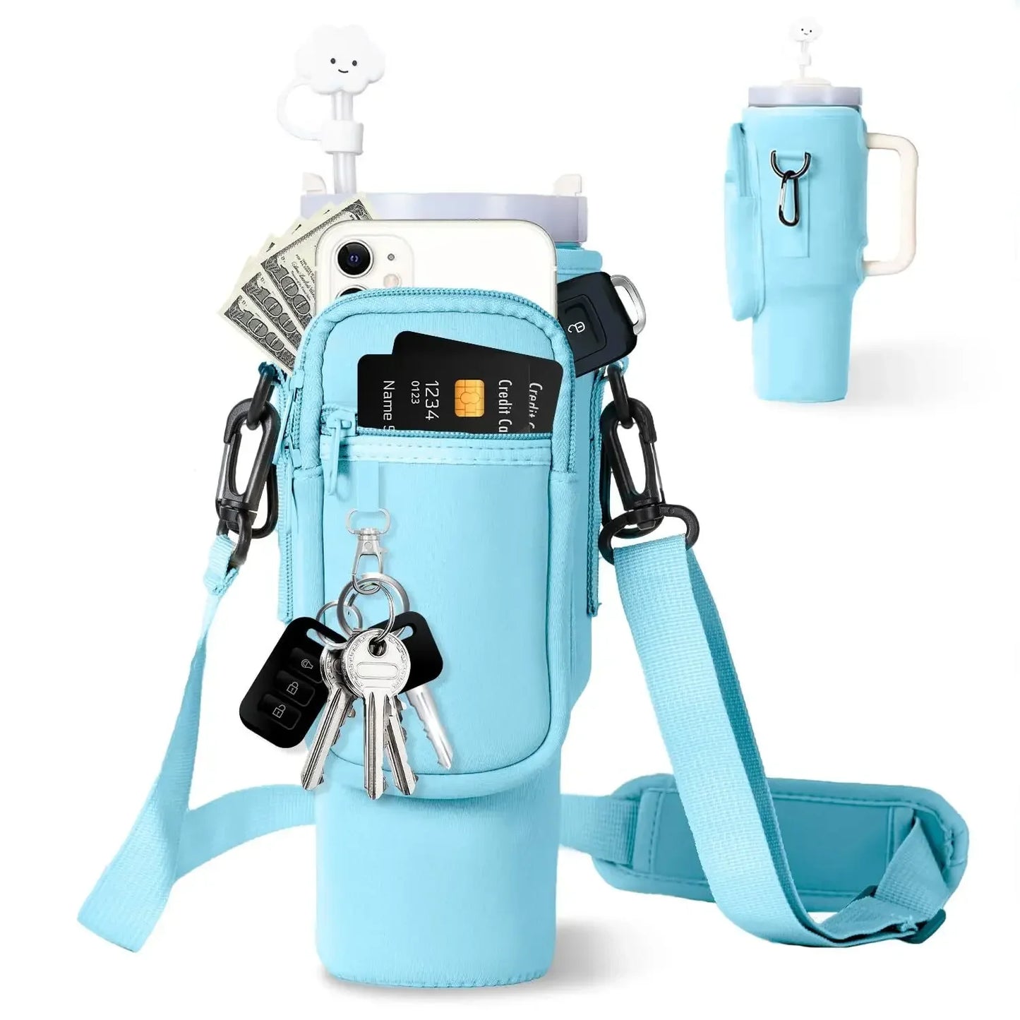 Water Bottle Carrier Bag for Stanley 40oz Tumbler.
