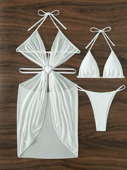 3pcs Halter Neck Bikini Beach Wear - BLAKESTORE-NG