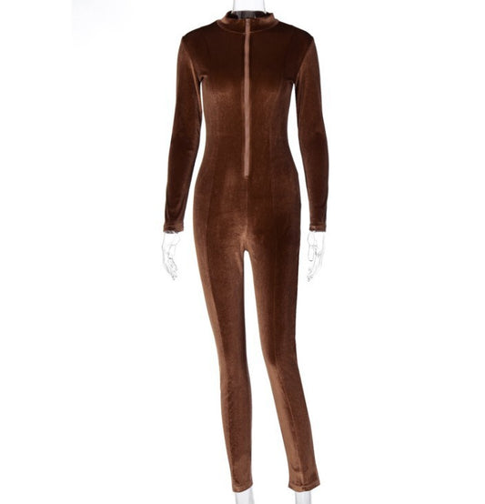 Women Long Sleeve Skinny Jumpsuit - BLAKESTORE-NG