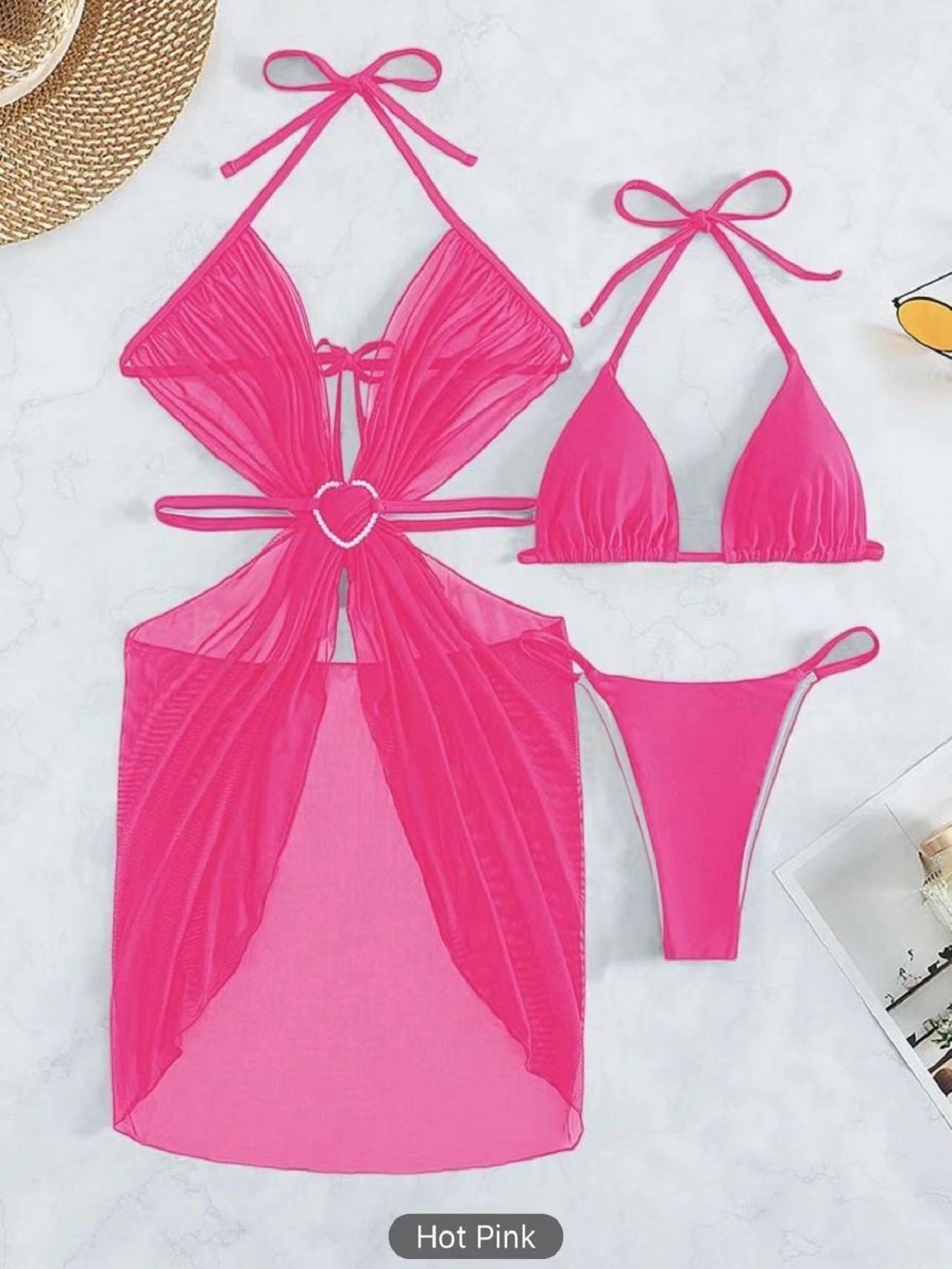 3pcs Halter Neck Bikini Beach Wear - BLAKESTORE-NG