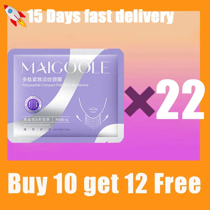 BLAKESTORE-NG Buy 10 Get 12 Free Peptide neck mask to reduce neck lines, hydrate and moisturize neck line patches.