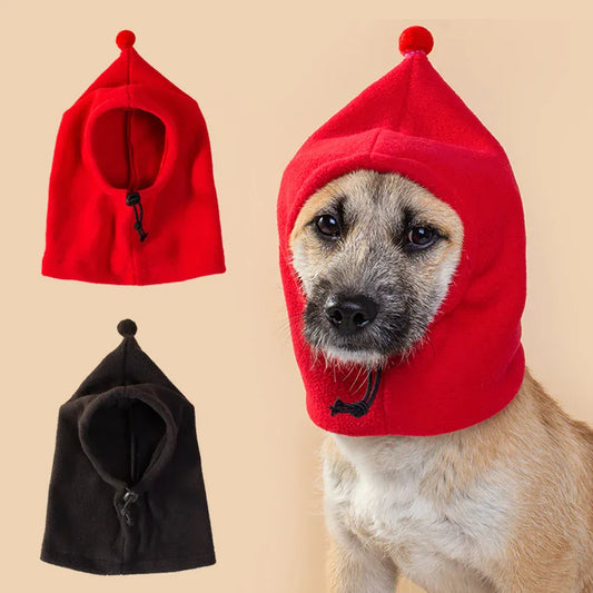 BLAKESTORE-NG Dog Hat Winter Pet Solid Color Hat French Bulldog Warm Hat Adjustable Drawstring Pet Headgear Soft Polar Fleece Puppy Cap