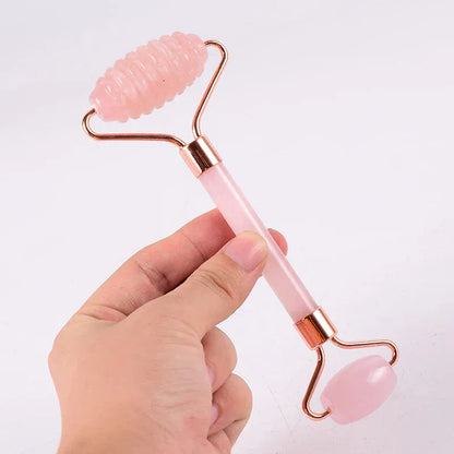 BLAKESTORE-NG Facial Massager Rose Quartz Gua Sha & Face Massage Roller – Natural Facial Sculpting & Anti-Wrinkle Tool