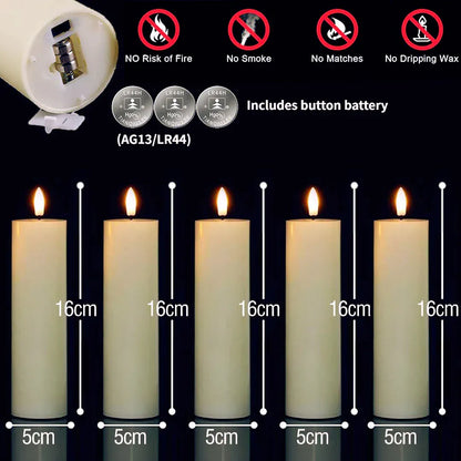 Bulk Flickering LED Flameless Pillar Candles | 6-120 Pack Battery Operated Fake Candles for Wedding, Party & Concert Decor - BLAKESTORE-NG