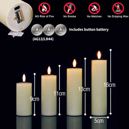 Bulk Flickering LED Flameless Pillar Candles | 6-120 Pack Battery Operated Fake Candles for Wedding, Party & Concert Decor - BLAKESTORE-NG