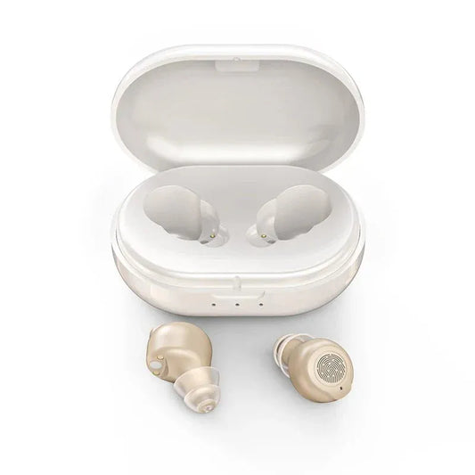 BLAKESTORE-NG Hearing Aid for Seniors beige and white Touch Control Hearing Enhancer For Seniors The Elderly.