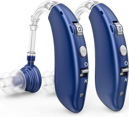 BLAKESTORE-NG Hearing Aid for Seniors BLUE 2 PCS Rechargeable Hearing amplifier for the elderly