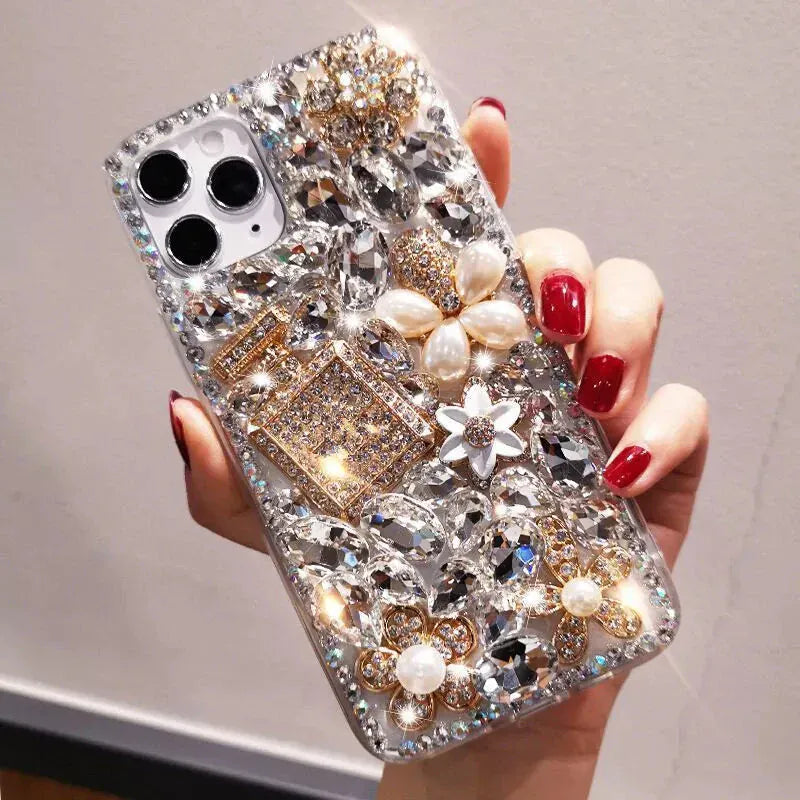 Rhinestone Bling 3D Diamond Phone Case – For iPhone 11–17 Pro Max - BLAKESTORE-NG