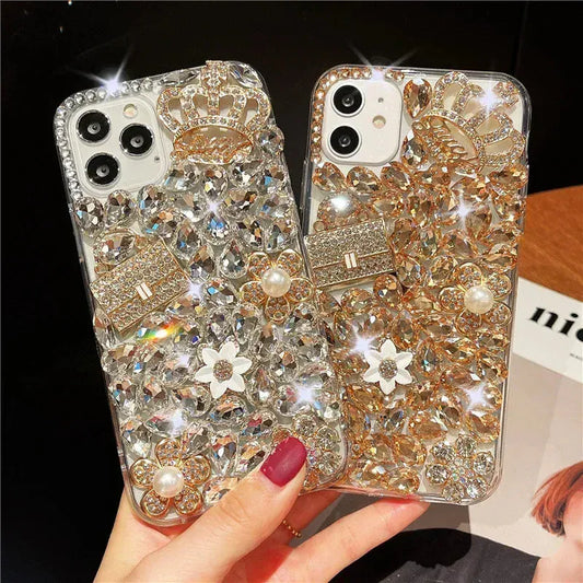 Rhinestone Case For iphone 15Pro 14Plus 13 Mini 12 11Pro. - BLAKESTORE-NG