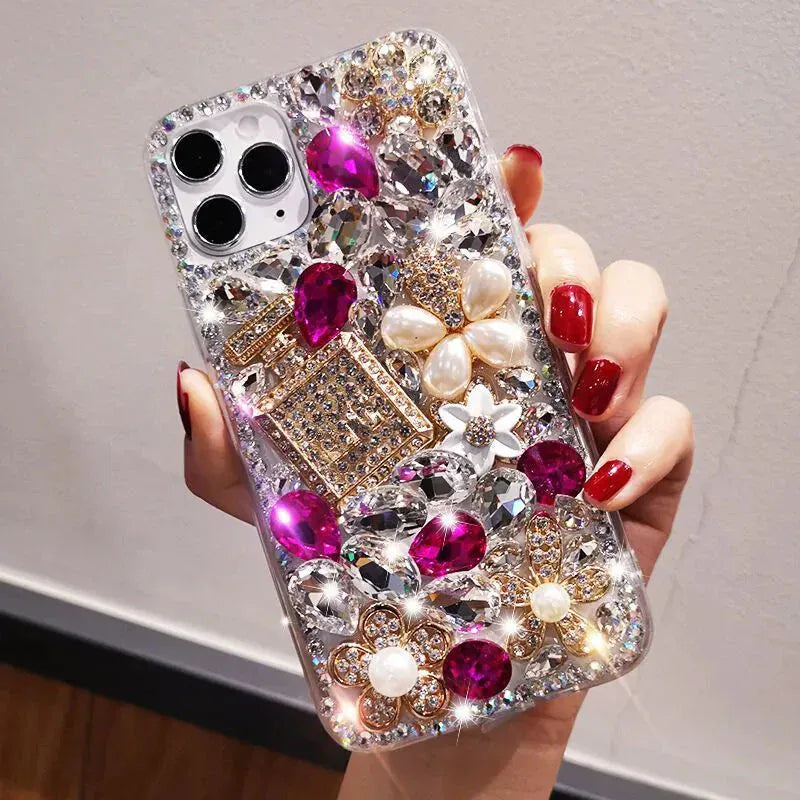 Rhinestone Bling 3D Diamond Phone Case – For iPhone 11–17 Pro Max - BLAKESTORE-NG