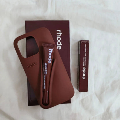 BLAKESTORE-NG iPhone Cases. Espresso Set / With Lipstick / For iPhone 16 Plus Rhode Lipstick Silicone DIY Phone Case For iPhone.