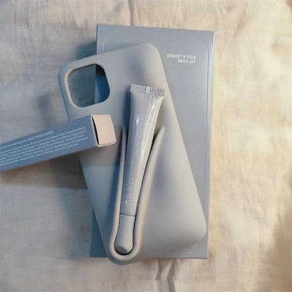 BLAKESTORE-NG iPhone Cases. Grey Set / With Lipstick / For iPhone 15 Plus Rhode Lipstick Silicone DIY Phone Case For iPhone.