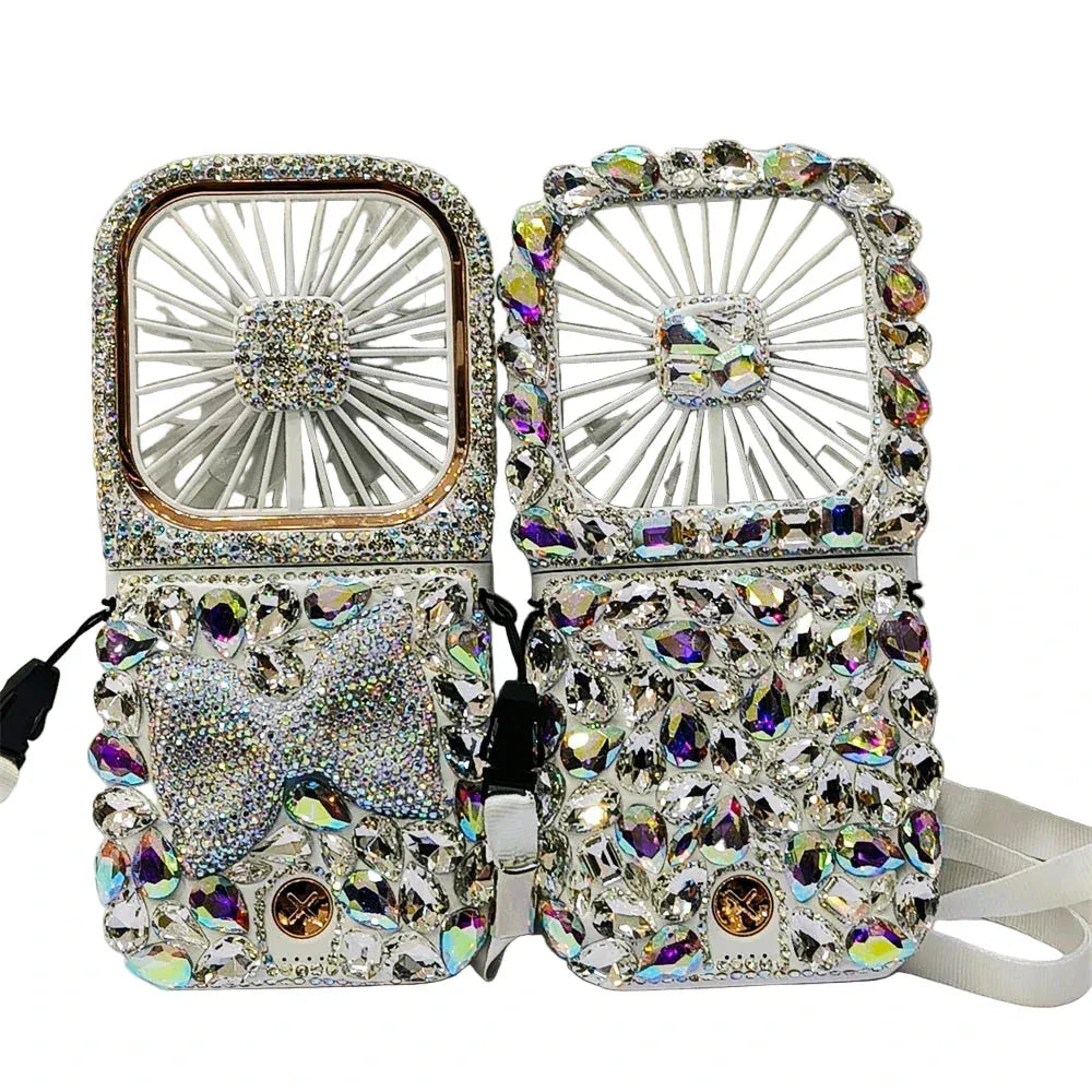 Foldable Rhinestones Portable fan. - BLAKESTORE-NG