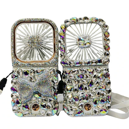 Foldable Rhinestones Portable fan. - BLAKESTORE-NG