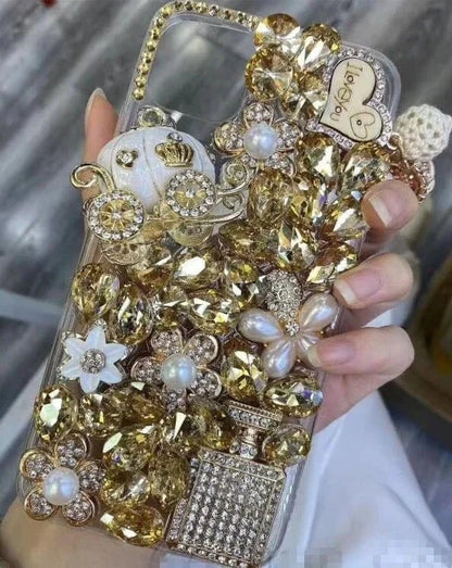 Rhinestone Love Diamond Case – For iPhone 7–17 Pro Max & Air Series - BLAKESTORE-NG