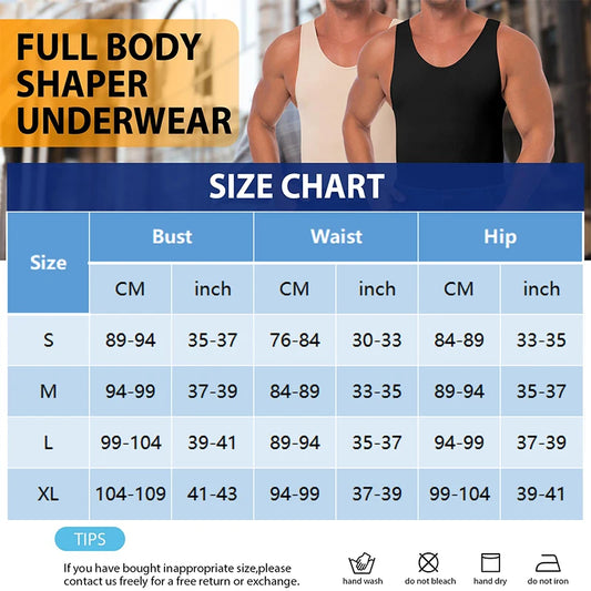 BLAKESTORE-NG Shapewear Men Full Body Shape wear Waist Trainer Underwear.