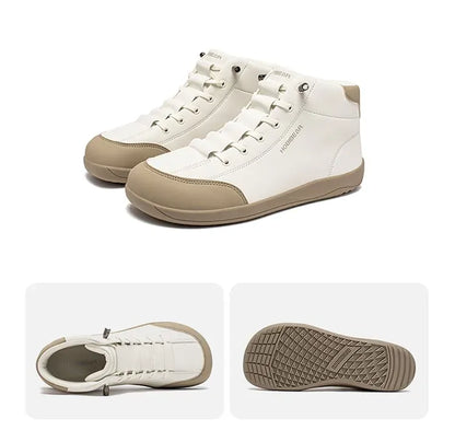 HOBIBEAR Mid Top Barefoot Ankle Boots | Wide Toe Zero-Drop Non-Slip Artificial Leather Shoes for Men Women Outdoor Hiking Walking - BLAKESTORE-NG