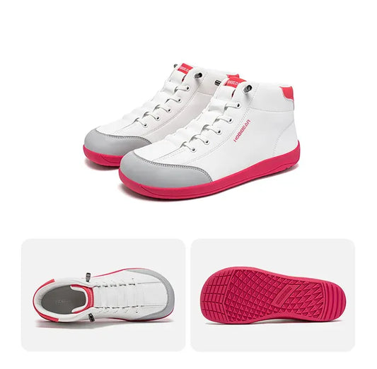 BLAKESTORE-NG Sneakers Rose / 38 HOBIBEAR Mid Top Barefoot Ankle Boots | Wide Toe Zero-Drop Non-Slip Artificial Leather Shoes for Men Women Outdoor Hiking Walking