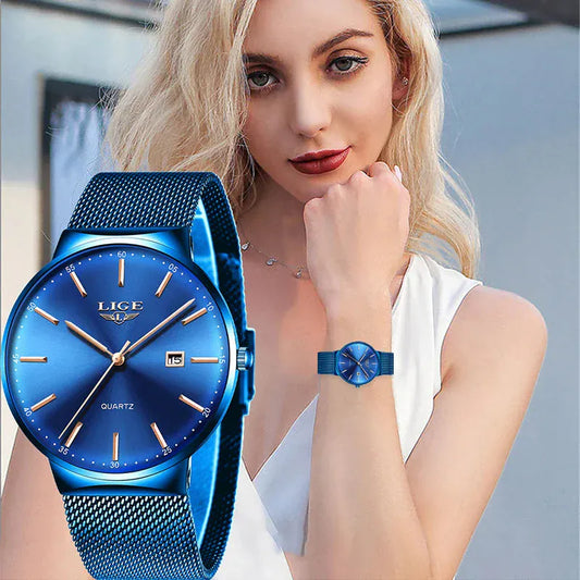 BLAKESTORE-NG Watches LIGE Luxury Women’s Watch | Ultra-Thin Steel Mesh Quartz Waterproof