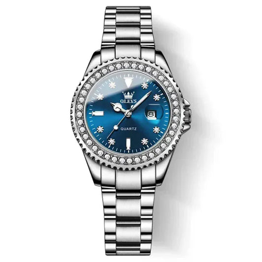 BLAKESTORE-NG Watches Silver Blue-GDBL / United States OLEVS Diamond Dial Women’s Watch | Elegant Waterproof Quartz