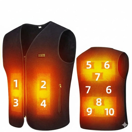BLAKESTORE-NG Winter Jacket Y10-Black-10 Areas / XXL USB Heated Fleece Winter Vest—Unisex
