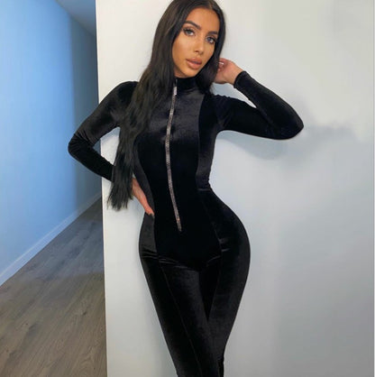 Women Long Sleeve Skinny Jumpsuit - BLAKESTORE-NG
