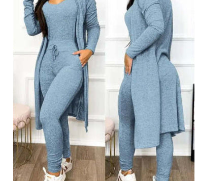 Women's Highwaist Jumpsuit with Cardigan Cover - BLAKESTORE-NG