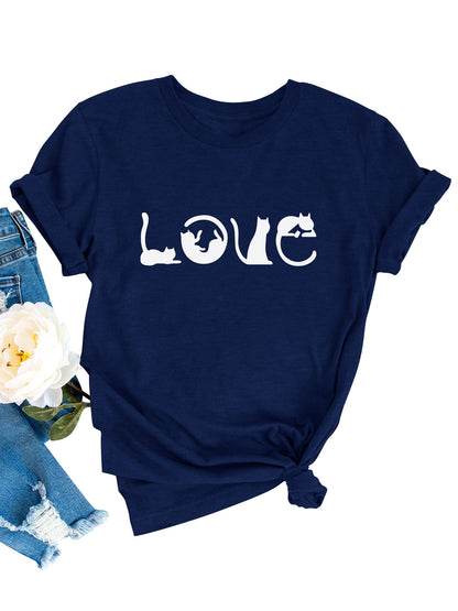 Valentine's Day LOVE Printed Women's  T-shirt - BLAKESTORE-NG